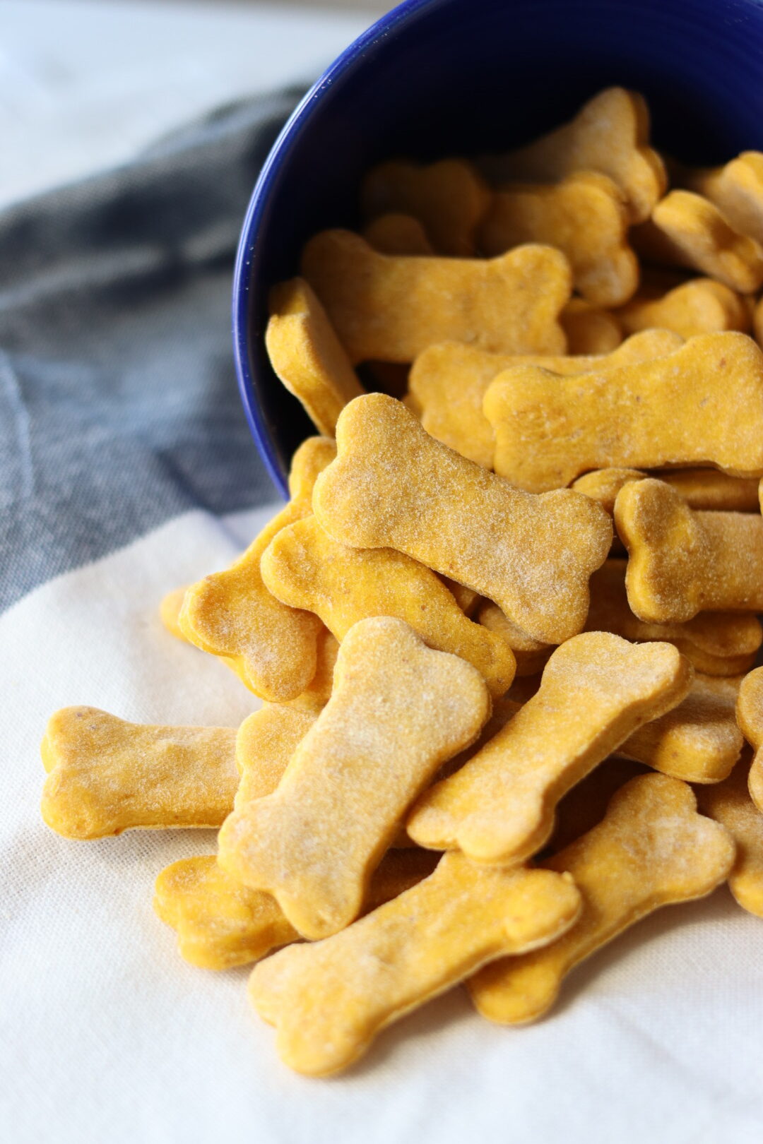 Easy Organic PB and Pumpkin Dog Treats baking with ally