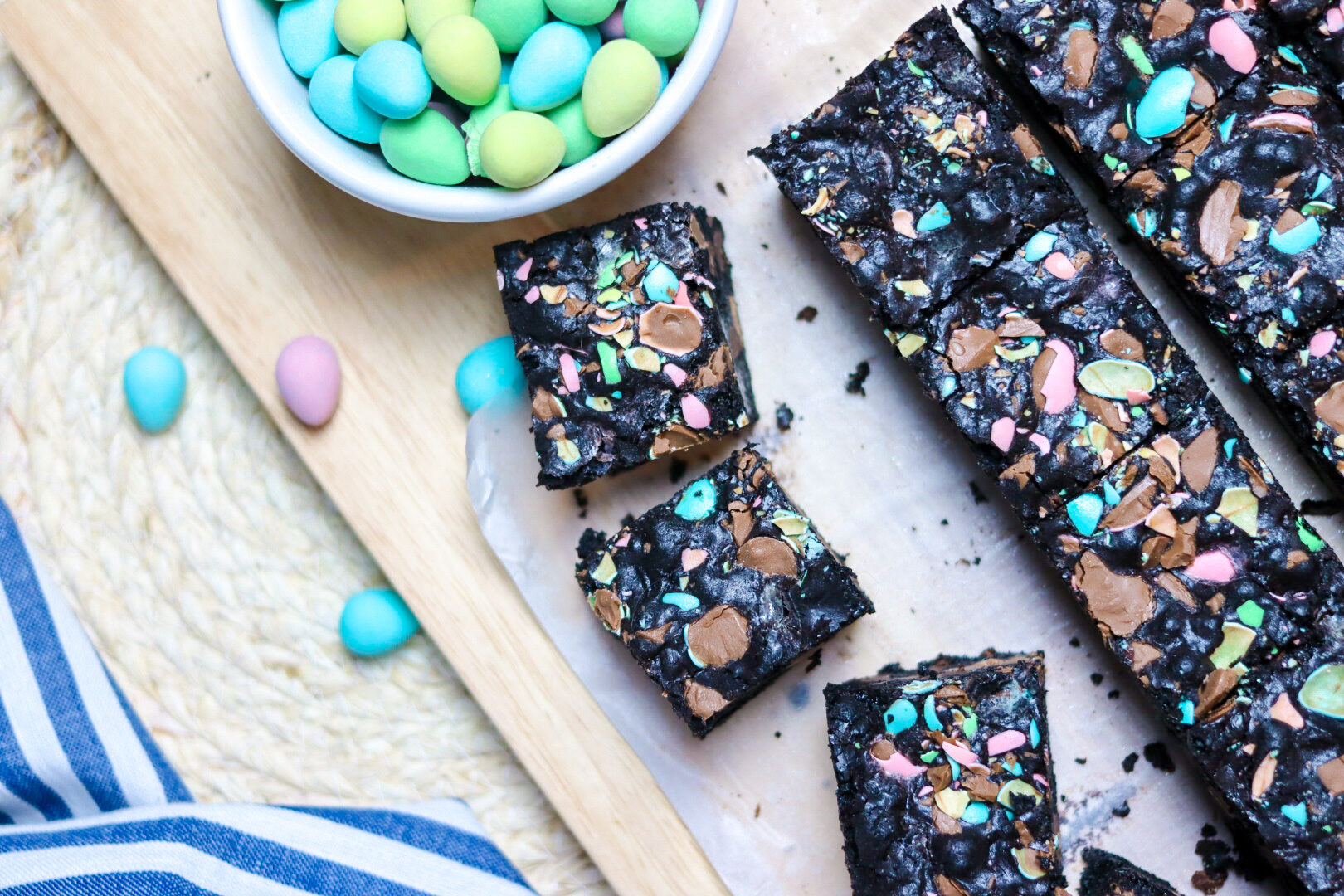 chewy (and delicious) mini egg brownies!